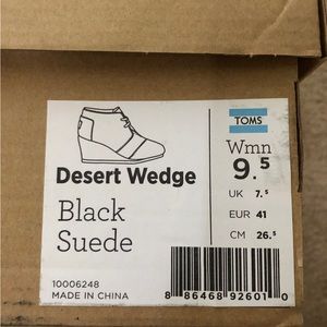 Toms Desert Suede Wedges- Black